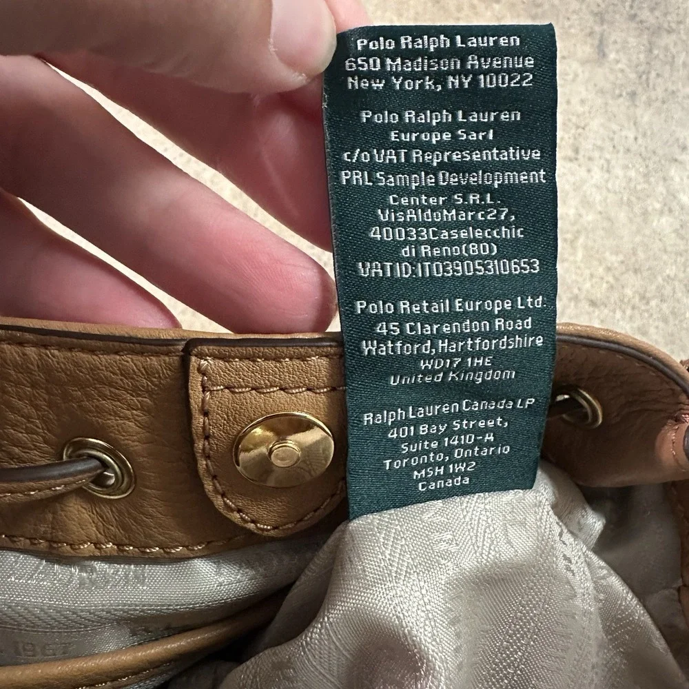 Lauren Ralph Lauren Medium Denim leather crosstitch bag Designer‎ soldout